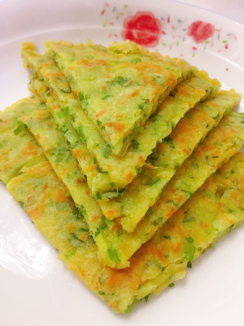 香芹蔬菜饼的做法                       准备香芹,胡萝卜,葱,姜