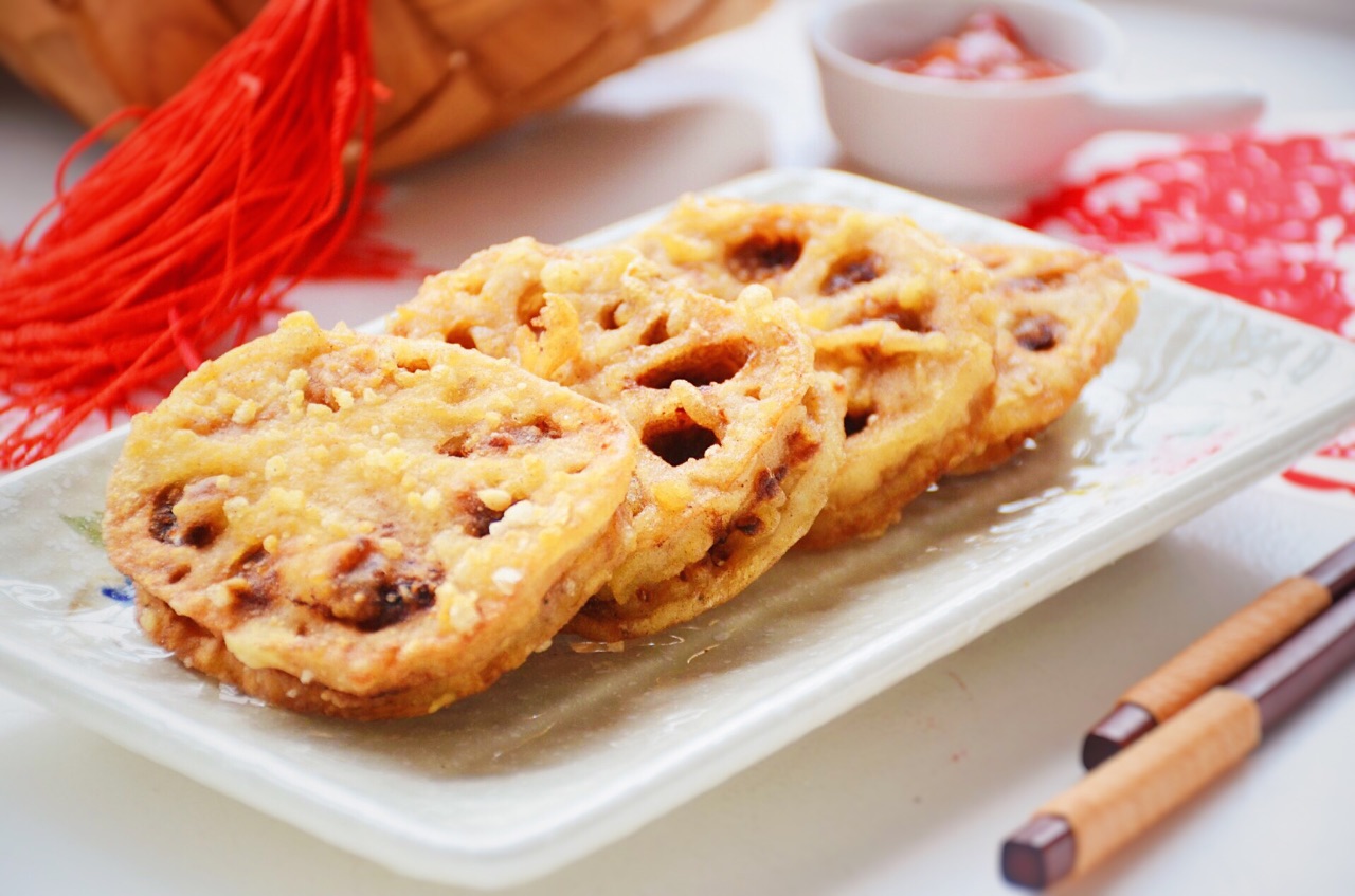 钟于经典传统味#酥炸藕盒的做法图解8
