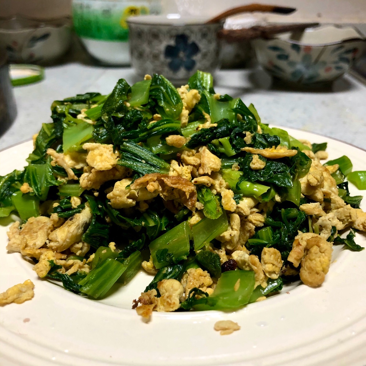 荠菜炒鸡蛋的做法