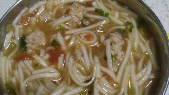 番茄青菜瘦肉面的做法
