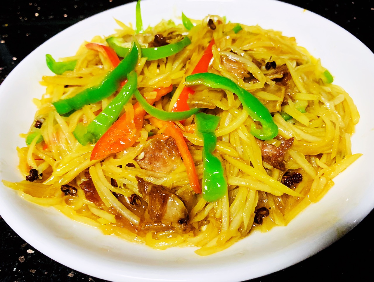 五花肉醋溜土豆丝