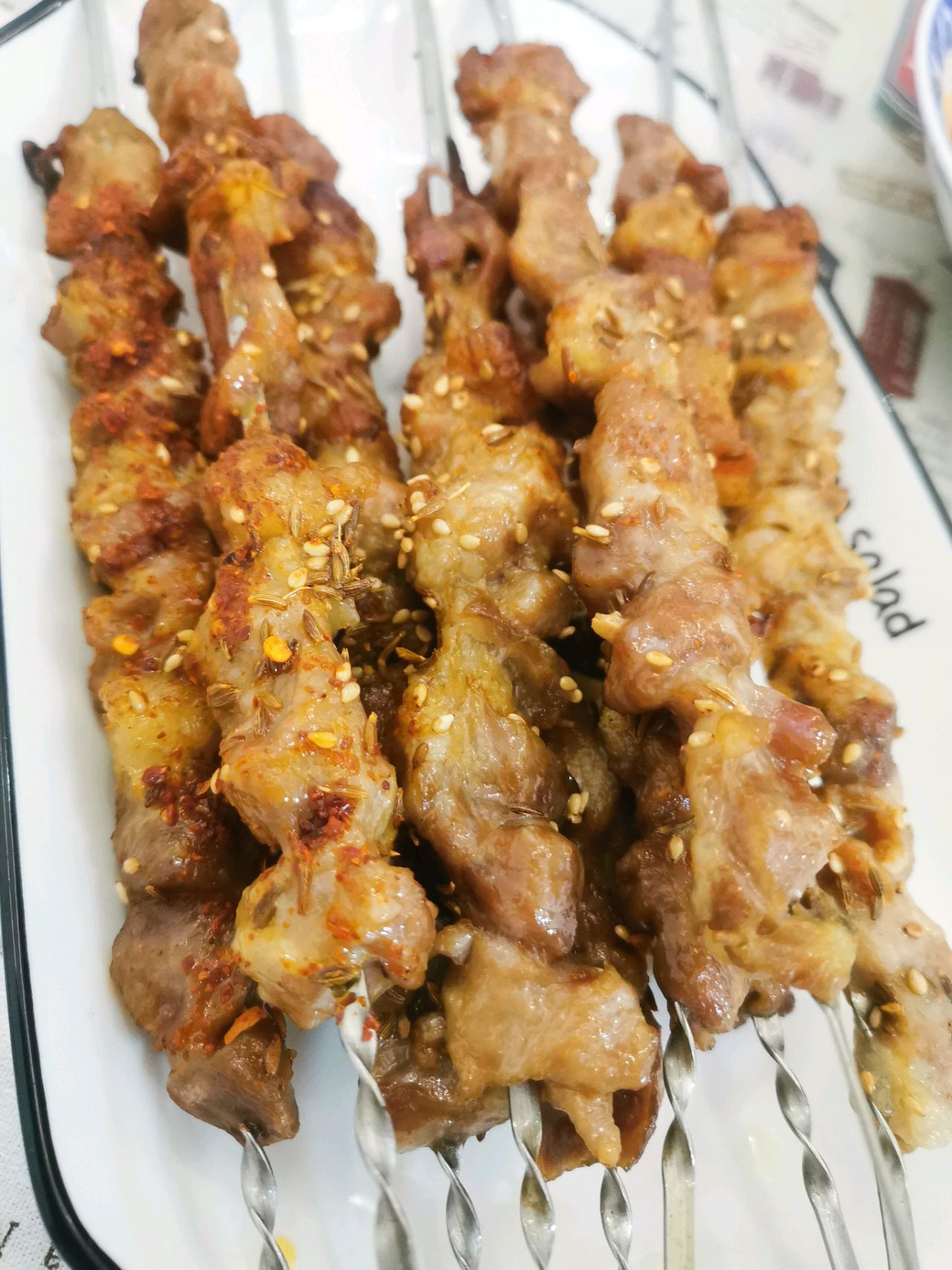 烤箱烤猪梅颈肉串的做法