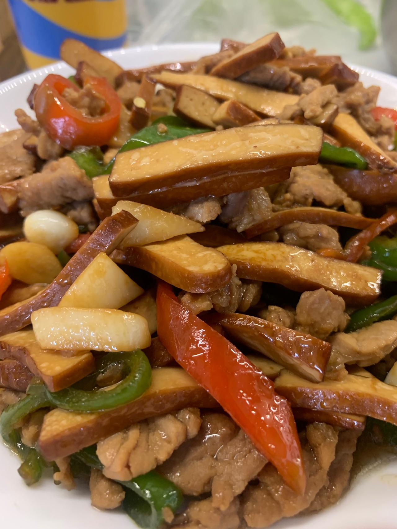 家常豆腐干炒肉