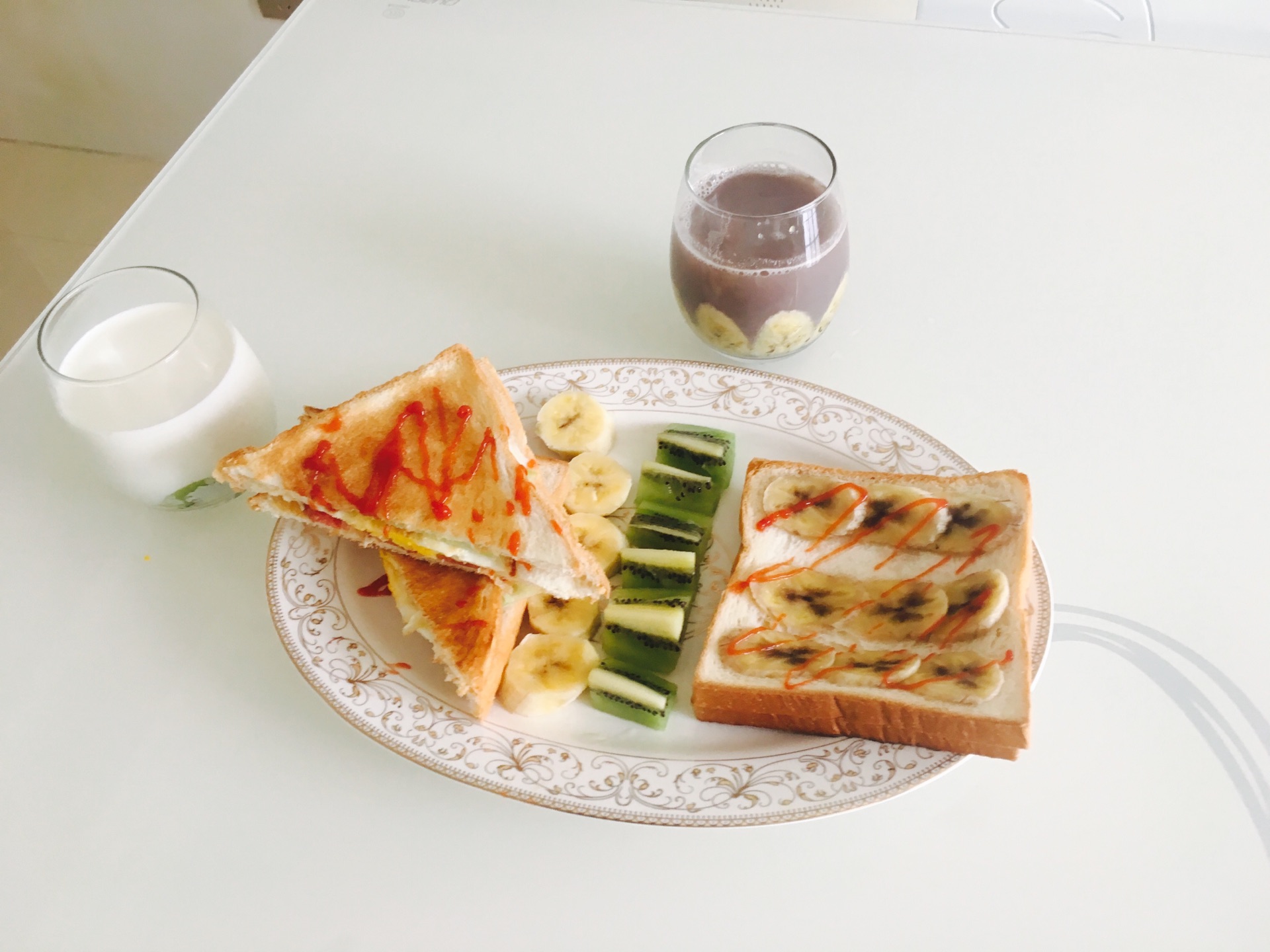 早餐摆盘,华夫饼摆盘,儿童早餐摆盘花样图片_大山谷图库