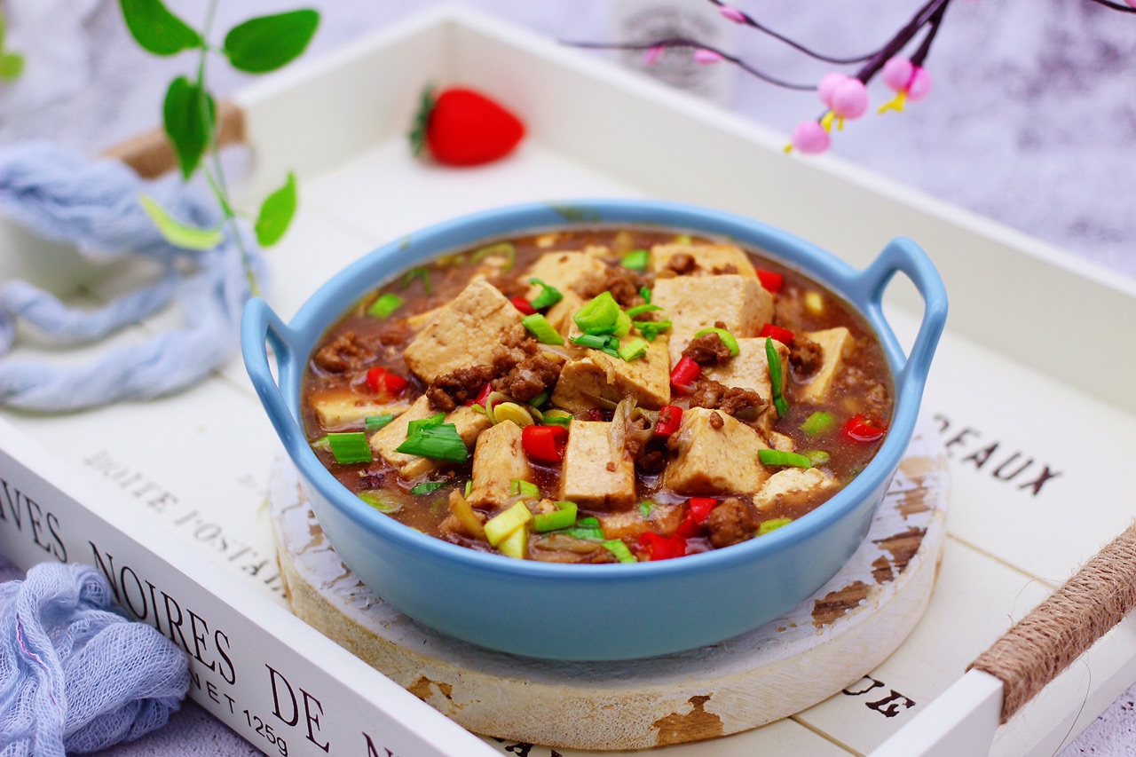 肉末青蒜烩豆腐