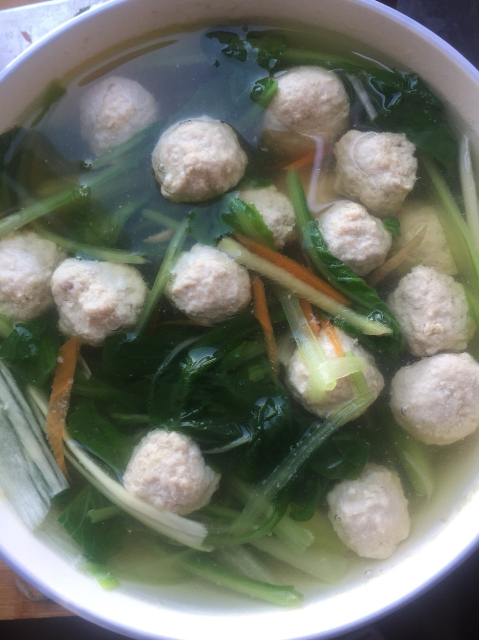 小白菜肉丸汤