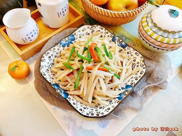 健康家常菜素炒藕丝