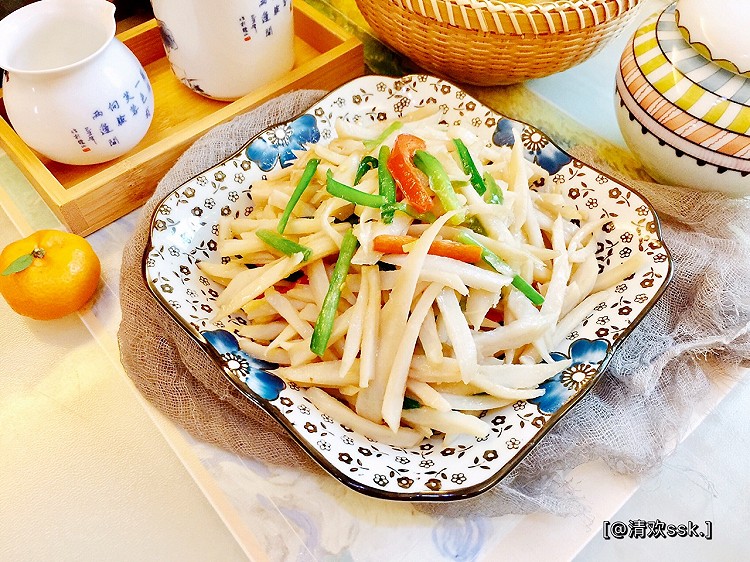 健康家常菜素炒藕丝