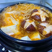 #暖冬酱在手，嗨吃部队锅#韩式辣白菜豆腐汤的做法图解10