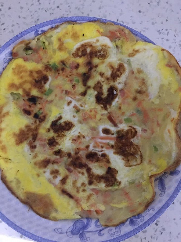 鸡蛋煎饼/鸡蛋火腿饼的做法