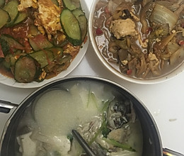 娃娃菜烩平菇豆腐肉丝的做法