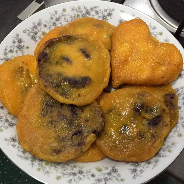 南瓜紫薯饼的做法图解7