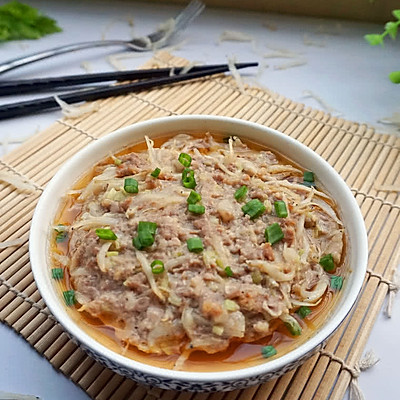 银鱼蒸肉饼