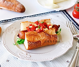 十分钟健康早餐：意式番茄奶酪热狗法棍三明治的做法