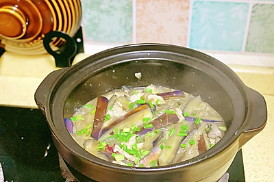 好吃不胖茄子肉片煲
