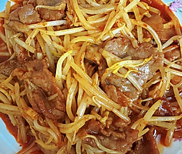 绿豆芽炒牛肉的做法