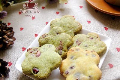 【抹茶蜜豆饼干】