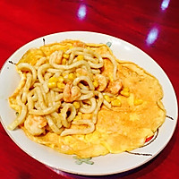 蛋包咖喱乌冬虾面的做法图解13