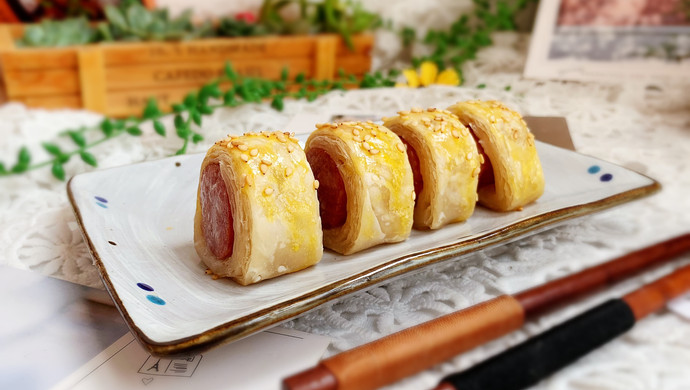 手抓饼牛肉肠卷