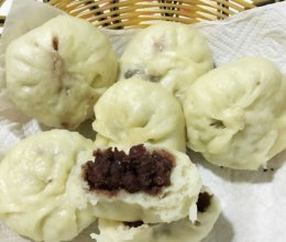 玫瑰红豆包的做法