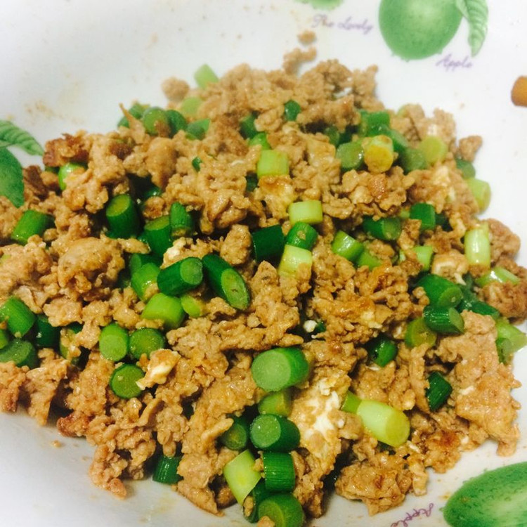 蒜苔虾酱  面条绝配！的做法
