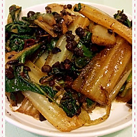 豆豉炒牛皮菜的做法图解3