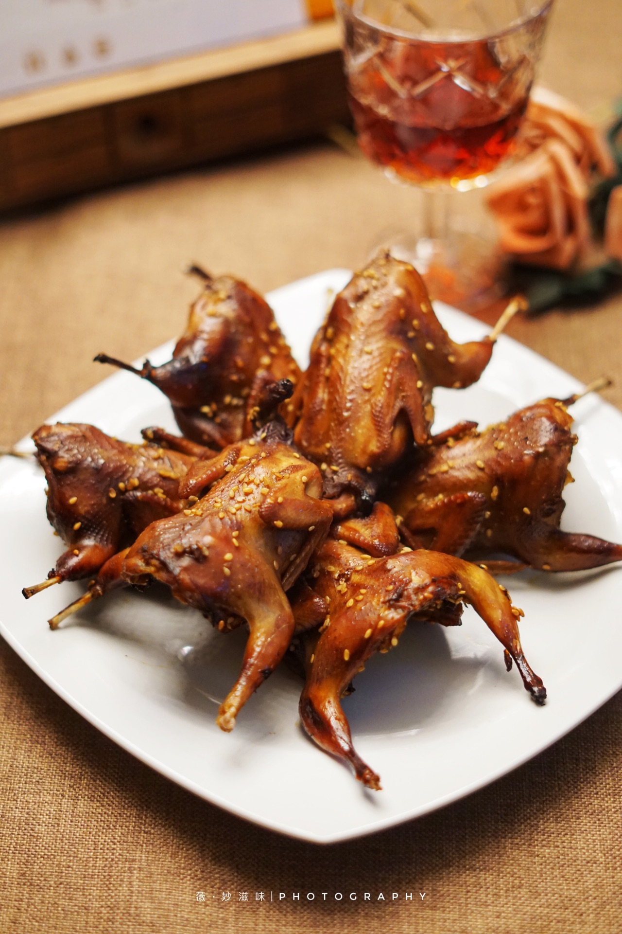 Nibbling on a delicious Roasted Quail ~