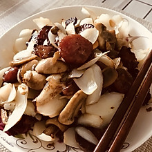 百合草菇炒腊肠