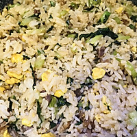 #换着花样吃早餐#青菜鸡蛋牛肉炒饭的做法图解6