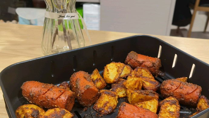 空气炸锅不能错过的淀粉肠土豆