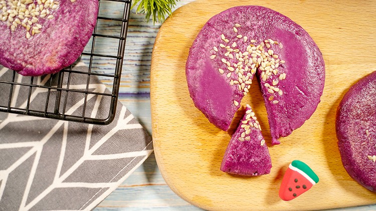 软糯奶香紫薯饼的做法