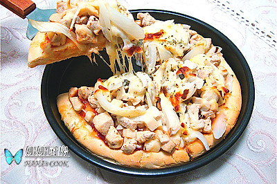 健康低热量：鸡肉时蔬披萨