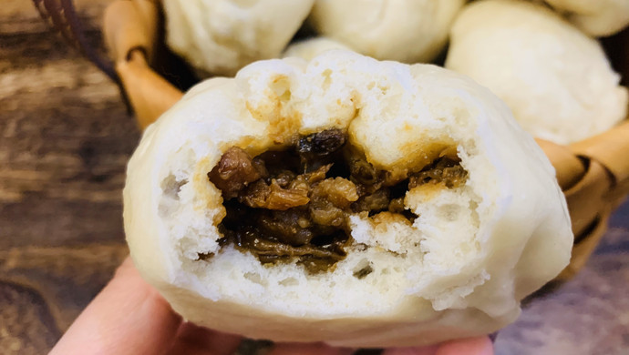 干豆角酱肉包