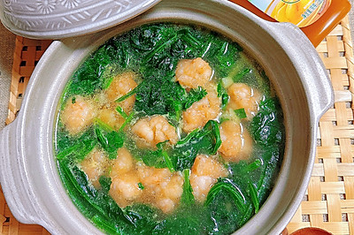 吃一口就爱上！鸡汁菠菜虾滑汤‼️