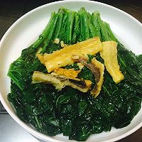 鳗鱼干香炒芥蓝的做法图解7