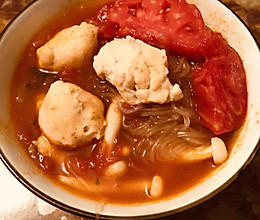 番茄丸子粉丝汤的做法