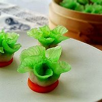 翡翠白菜蒸饺#维达与你传承年味#的做法图解10