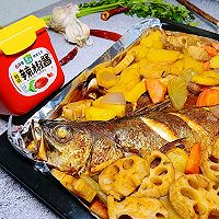 #暖冬酱在手，嗨吃部队锅#韩式辣酱烤鲈鱼的做法图解17