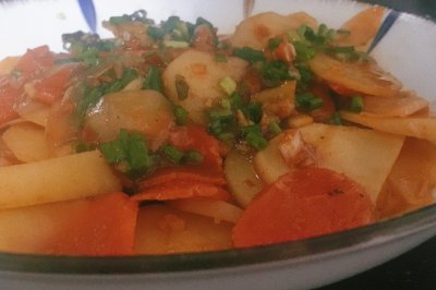 干锅土豆片|自制美食|一人吃食