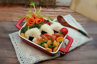 鲜虾肉松便当