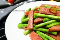 小时候的记忆【火腿炒豇豆】快手家常菜的做法