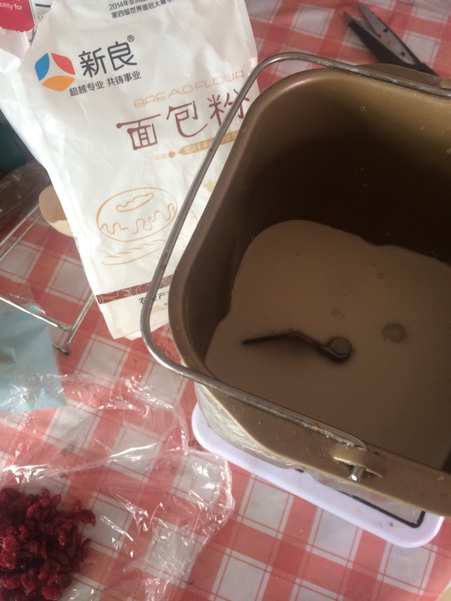 东陵T06K面包机菜谱-超柔软亚麻籽蔓越莓吐司的做法图解1