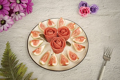 桃山皮玫瑰花月饼