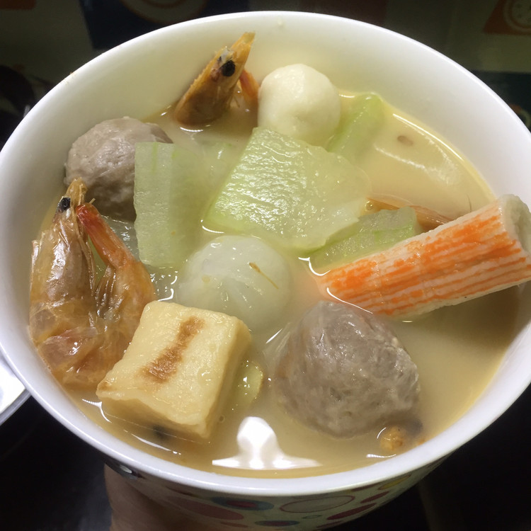 干虾冬瓜炖火锅丸的做法
