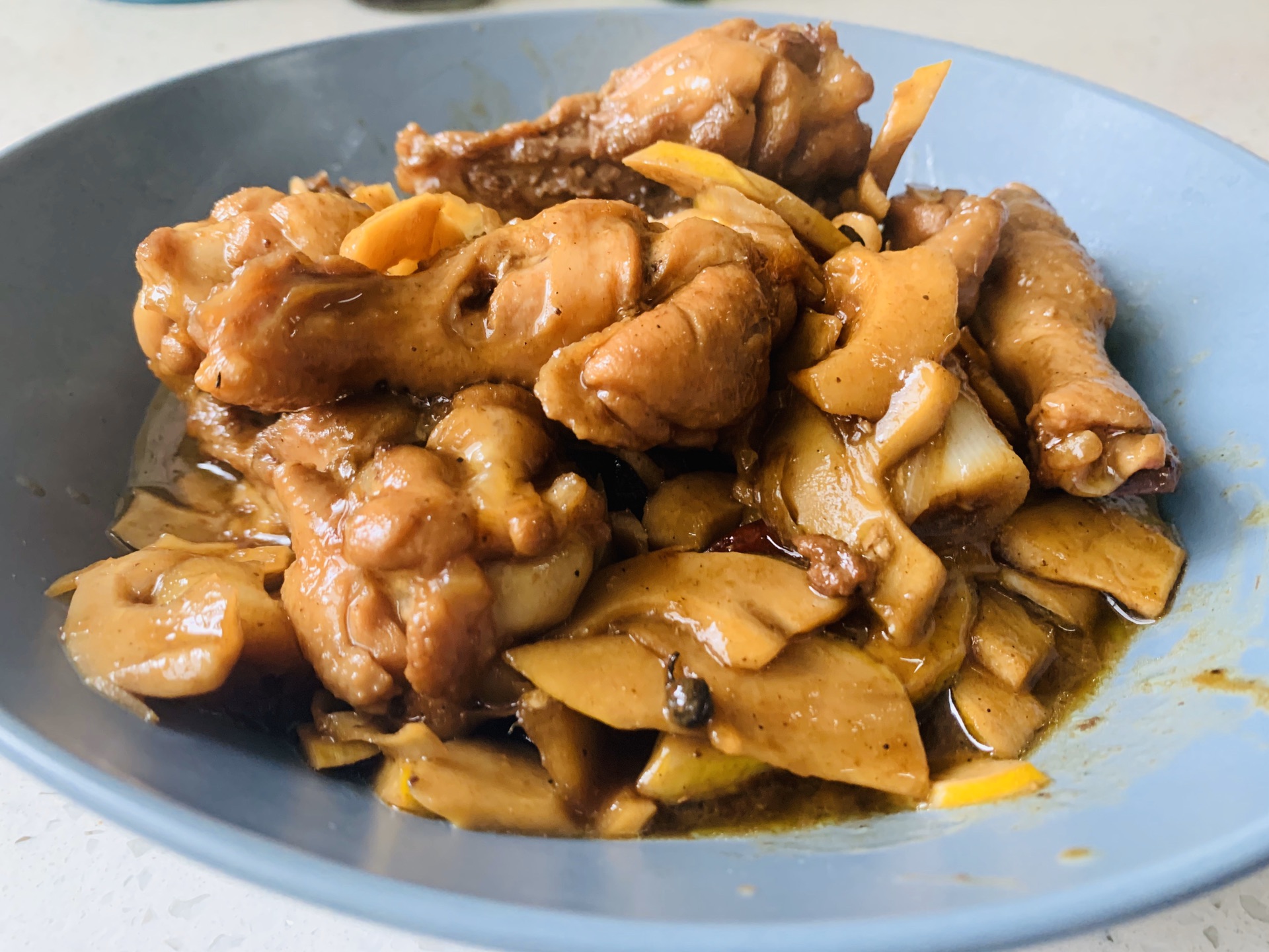 Spring luck. Braised wing root with bamboo shoots