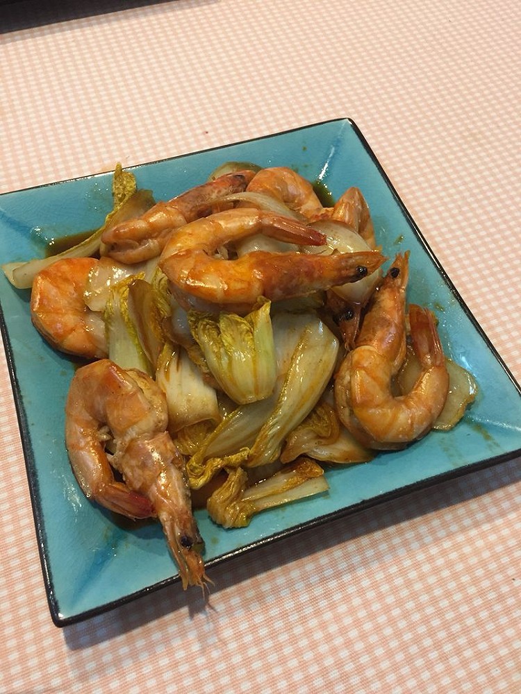 白菜烧虾的做法