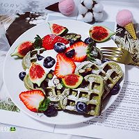 抹茶草莓华夫饼的做法图解13