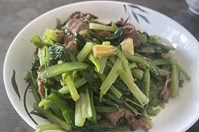 牛肉炒芥兰菜心