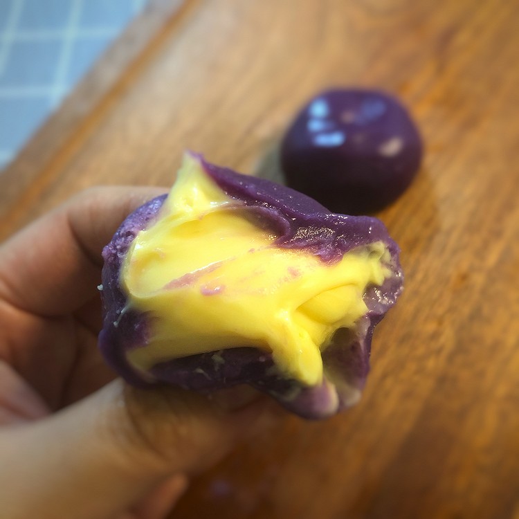 芝心紫薯青团的做法