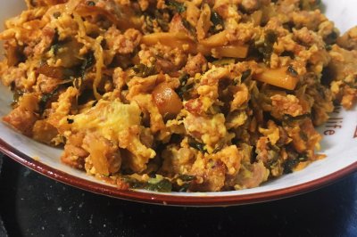 梅菜肉炒蛋|自制美食|一人吃食